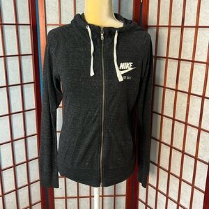 Nike Full Zip Hoodie with Pockets  Heathered Charcoal Black